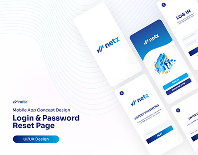 Login and Password Reset Mobile App UI Design Concept