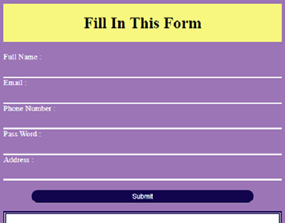 Form validation made with HTML, CSS, PHP