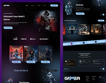Games Hosting Website UI Design