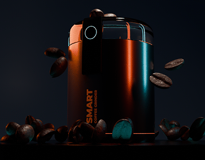 Coffee Grinder. Product 3D modeling and animation.
