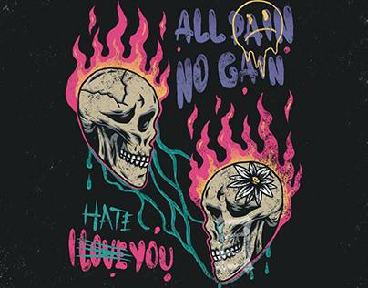 All Pain No Gain - Skull Love