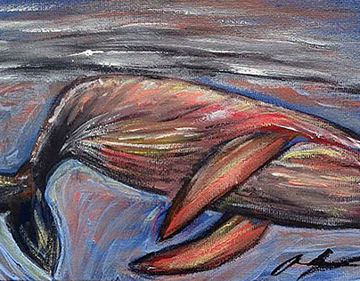 Humpback Whale Contour Painting
