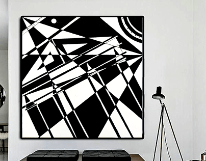 Black & White PAINTED Canvas