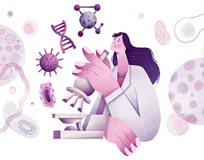 Young Women in Science | Spot Illustrations