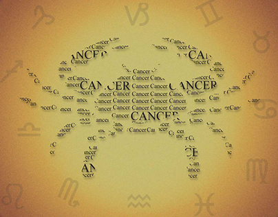 Typographical Cancer Star Sign