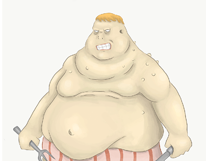 Hungry fat man