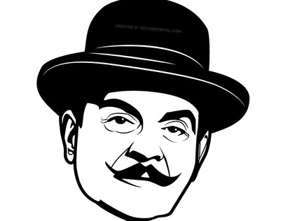 Hercule Poirot vector portrait