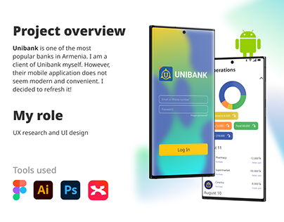 Redisign of Unibank mobile app V2