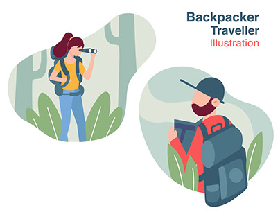 Backpack Traveller Illustration