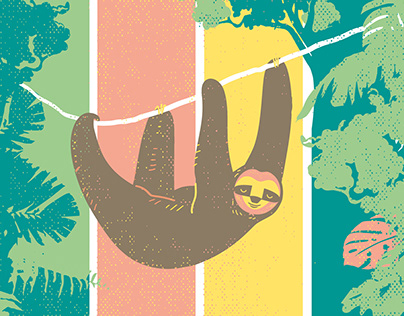 Pura Vida Sloth - merch design & illustration