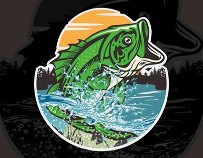 Bass Fishing Illustration