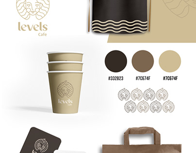 Levels cafe logo design and branding
