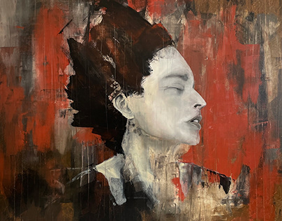 Tango - oil on recycled board, 90 x 90 cm