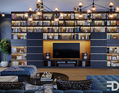 Living "Library" Room