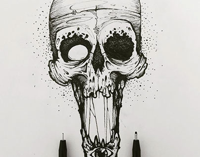 Inked skull