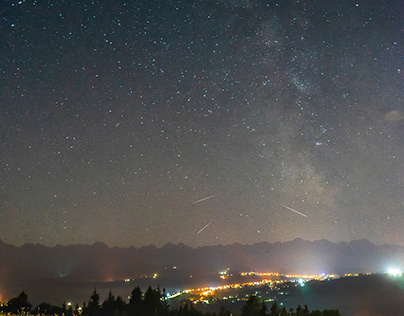 Perseids and Milky Way over Tatra mountains
