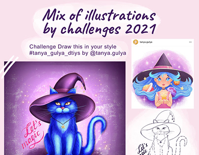Mix of illustrations by challenges 2021