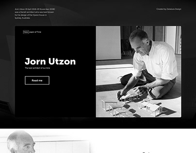 Landing page Jorn Utzon (Архитектор)