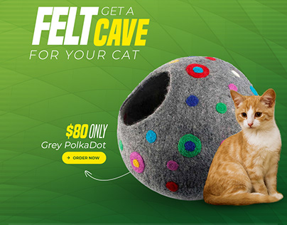 Organic Grey Polka Dotter Cat Cave