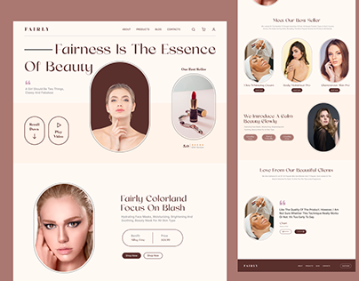Beauty products website UI design