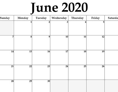 june 2020 calendar template