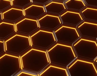 Neon Hexagons Backgrounds