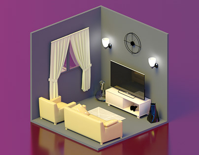 Living Room 3D (with Adobe Dimension)
