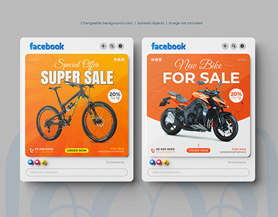 Bike social media post design for sale