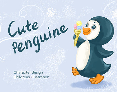 Cute penguin character design