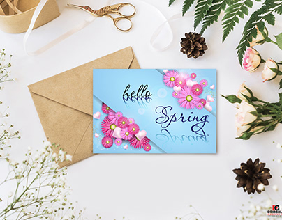 Invitation - greeting card spring