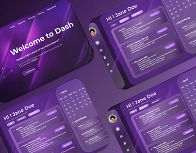 Dash | Dashboard UI | Glassmorphism UI | UI/UX Design