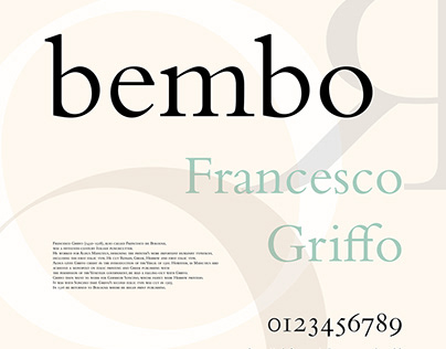 Bembo Font Poster