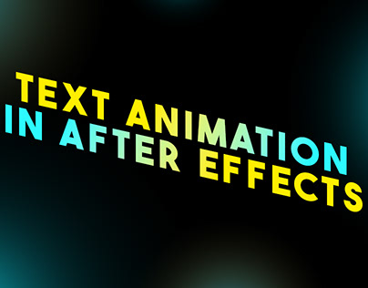 Typographic Animation in after affects