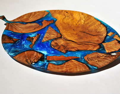 decor plate with resin wood