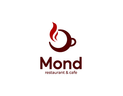 Mond restaurant & cafe logo presentation