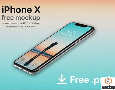 High Resolution Free iPhone X Perspective Mockup