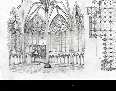 sketch for some churches parts in gothic period