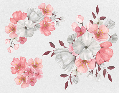 Watercolor patterns. Floral pattern