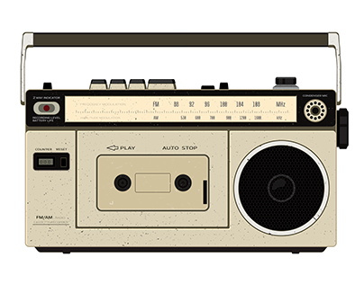 Cassette Retro Audio Recorder. Music Player.