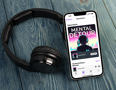 Mental Detour Podcast Keyart Design