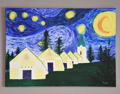 Starry night above the Friwald Calvary