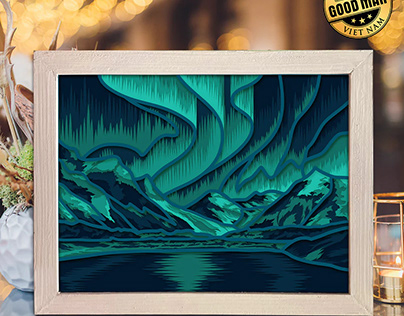 Aurora Borealis 3 – Paper Cut Light Box File