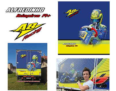 Arte caminhão de equipe de kart