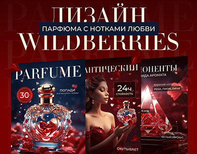 Дизайн карточки товара для Wildberries парфюм