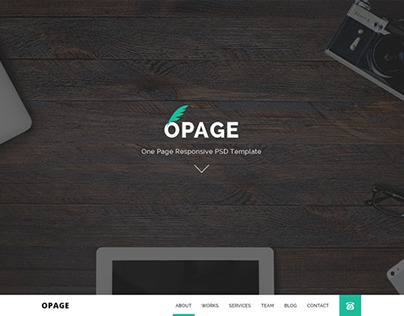 OPAGE - One Page PSD Template for Personal and Agency