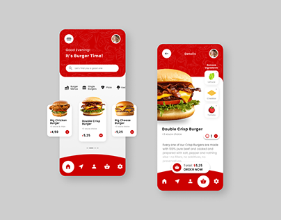 Burger Ordering App Screen