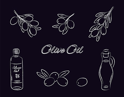 Olive hand drawn set