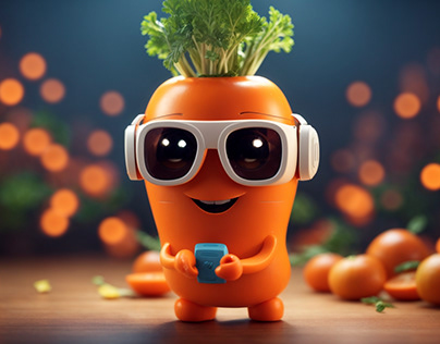 Happy Carrot Character