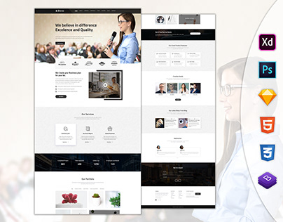 Business conference Landing page web template UI