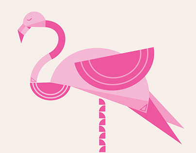 ilustração geométrica flamingo